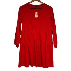 Fancy Inn New Womans Size Medium Lightweight Dress With Pockets‎ Tiered NWT